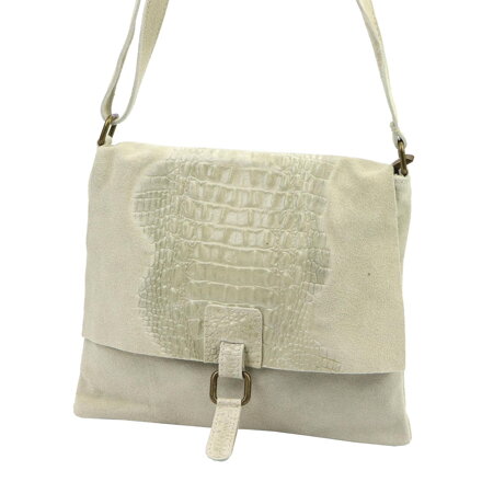 Dámska semišová crossbody kabelka s krokodílím vzorom Luka 26-076 CROCO