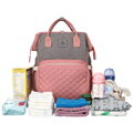 Dámsky ruksak typu mommy bag v šedo-ružovej farbe - Peterson