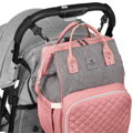 Dámsky ruksak typu mommy bag v šedo-ružovej farbe - Peterson