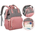 Dámsky ruksak typu mommy bag v šedo-ružovej farbe - Peterson