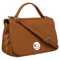 Karamelová dámska crossbody kabelka so strieborným kovaním - David Jones