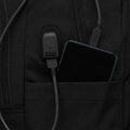 Čierny školský batoh s USB portom - Peterson