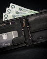 Pánska horizontálna peňaženka na zips, prírodná koža, RFID Stop - Rovicky