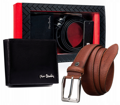 Darčekový set s hnedým opasok Pierre Cardin