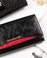Elegantná čierno-červená dámska kožená peňaženka s RFID Stop systémom proti krádeži - Peterson