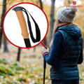 Nastaviteľné, čierne hliníkové trekingové palice - Peterson