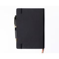 Czarny notes w twardej oprawie formacie A5 zadrukowany w linie - Peterson