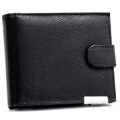 Duży portfel męski ze skóry naturalnej w czarnym kolorze zamykany zatrzaskiem - 4U Cavaldi