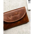 Skórzany, brązowy portfel męski wyposażony w system RFID - Rovicky