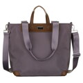 Duża shopperka damska w szarym kolorze, jednokomorowa, zawieszona na uchwytach i doczepianym pasku - Peterson