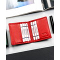 Czerwone etui na karty ze skóry naturalnej z systemem RFID - 4U Cavaldi