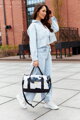 Cestovná taška s čierno-bielym vzorom 40 × 25 × 20 cm Peterson TP-02-2