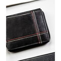 Skórzany portfel męski w czarnym kolorze z systemem RFID zamykany na zatrzask i suwak - Always Wild