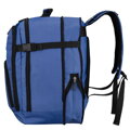 Kabinowy plecak z poliestru w niebieskim kolorze, zawieszony na regulowanych szelkach - Peterson
