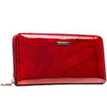 Duży portfel damski na suwak czerwony lakierowany ze skóry naturalnej i ekologicznej  RFID STOP - Rovicky