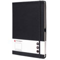 Czarny notes w formacie B5 zadrukowany w kropki, wyposażony w gumkę zamykającą - Peterson
