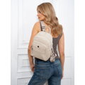 Béžový, jednokomorový dámsky ruksak z polyesteru zavesený na nastaviteľných popruhoch - Peterson