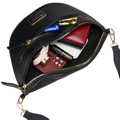 Malá čierna dámska crossbody taška z ekologickej kože na zips s nastaviteľným popruhom