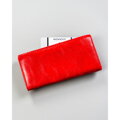 Duży, czerwony portfel damski ze skóry ekologicznej zamykany na zatrzask - 4U Cavaldi