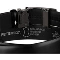 Pasek męski z automatyczną klamrą wykonany ze skóry naturalnej w czarnym kolorze - Peterson