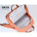 Oranžovo-hnedý mestský ruksak so zapínaním na zips - Himawari