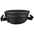 Malá čierna dámska crossbody taška z ekologickej kože na zips s nastaviteľným popruhom