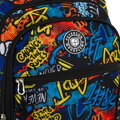 Plecak młodzieżowy do szkoły odszyty z poliestru ze wzorem imitującym graffiti - Peterson
