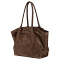 Duża, brązowa shopperka damska wykonana ze skóry ekologicznej, jednokomorowa - Peterson