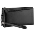 Saszetka męska ze skóry ekologicznej w czarnym kolorze, wyposażona w uchwyt na rękę - Rovicky