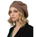 Uniwersalny beret damski wykonany z akrylu w kolorze khaki - Rovicky