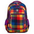Plecak szkolny w kratę odszyty z poliestru, zawieszony na regulowanych szelkach - Peterson