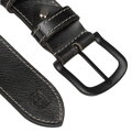 Pasek męski ze skóry naturalnej w czarnym kolorze z klasyczną klamrą - Peterson
