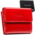 Skórzany portfel damski w czerwonym kolorze zamykany na zatrzask - 4U Cavaldi