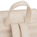 Beżowy plecak damski mały ze skóry ekologicznej miejski z klapką elegancki - Peterson