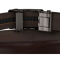 Pasek męski ze skóry naturalnej w ciemnobrązowym kolorze z automatyczną klamrą - Peterson