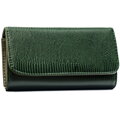 Zielony, poziomy portfel damski ze skóry ekologicznej zamykany zatrzaskiem - 4U Cavaldi