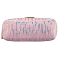 Różowa kosmetyczka z poliestru ozdobiona cekinami, jednokomorowa - Peterson