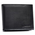 Duży, czarny portfel męski ze skóry naturalnej wyposażony w system RFID - Rovicky