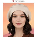 Uniwersalny beret damski wykonany z akrylu w jasnobeżowym kolorze - Peterson