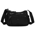 Dámska crossbody kabelka na širokom popruhu z polyesteru v čiernej farbe – Peterson