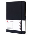 Czarny notes w formacie B6 zadrukowany w kropki, wyposażony w gumkę zamykającą - Peterson