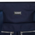 Granatowa, jednokomorowa shopperka damska z poliestru wyposażona w dopinany, regulowany pasek - Peterson