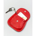 Czerwone etui na klucze z portmonetką wykonane ze skóry naturalnej - 4U Cavaldi