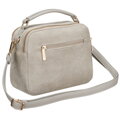 Malá mestská módna sivá dámska crossbody kabelka z ekokože so zapínaním na zips