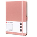 Różowy notes w formacie B6 zadrukowany w linie, wyposażony w gumkę zamykającą - Peterson