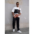 Hnedá kožená pánska elegantná crossbody taška s klopou na zips Peterson s nastaviteľným popruhom