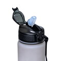 Bidon o pojemności 1000ml w biało-czarnym kolorze ze słomką - Peterson