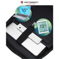 Granatowy plecak podróżny z poliestru z miejscem na laptopa, zawieszony na regulowanych szelkach - Peterson