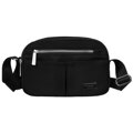 Čierna dámska crossbody kabelka so širokým popruhom - Peterson