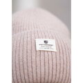 Beżowa czapka damska beanie w uniwersalnym rozmiarze z logo marki - Peterson